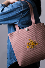 KKOT TOTE | BLUSH PATCH SUNFLOWER