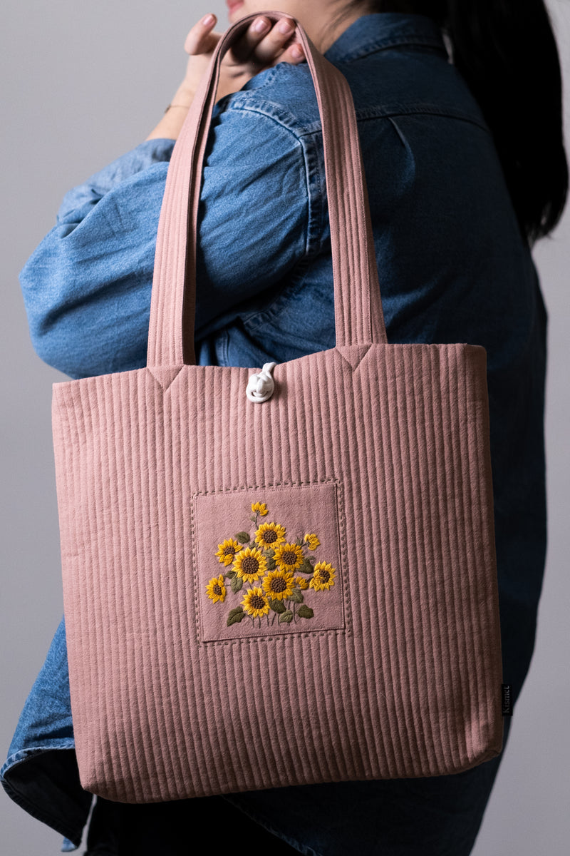 KKOT TOTE | BLUSH PATCH SUNFLOWER